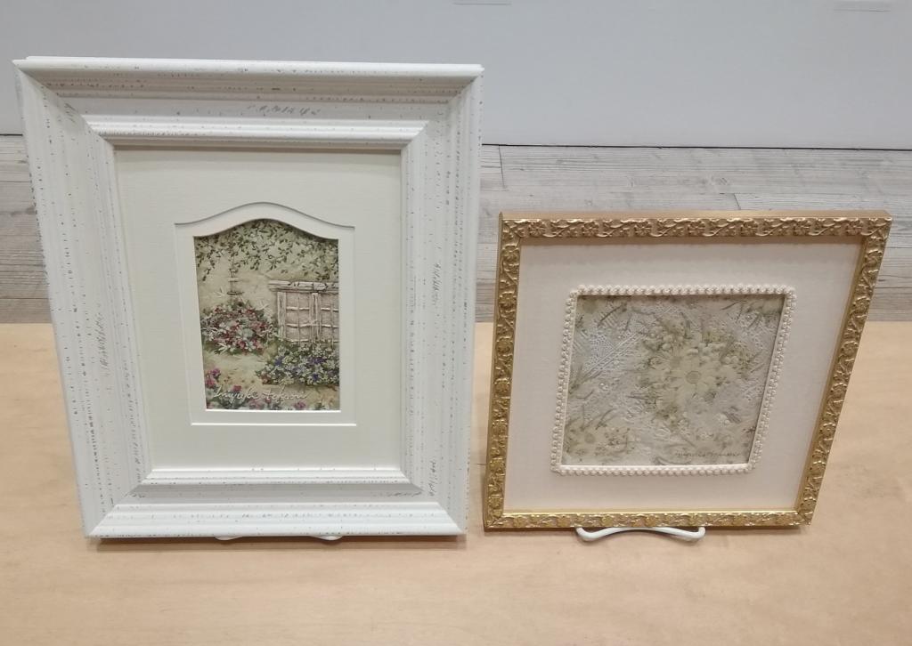 左:　光、花、鸟等......
　　55,000日元
右:　white arrangement
　　48,000日元porte Bonheur    - printemps -
 natural collage    - flowers ＆ leaves
 miyuki takaori
　～日本桥木屋总店izutuki～