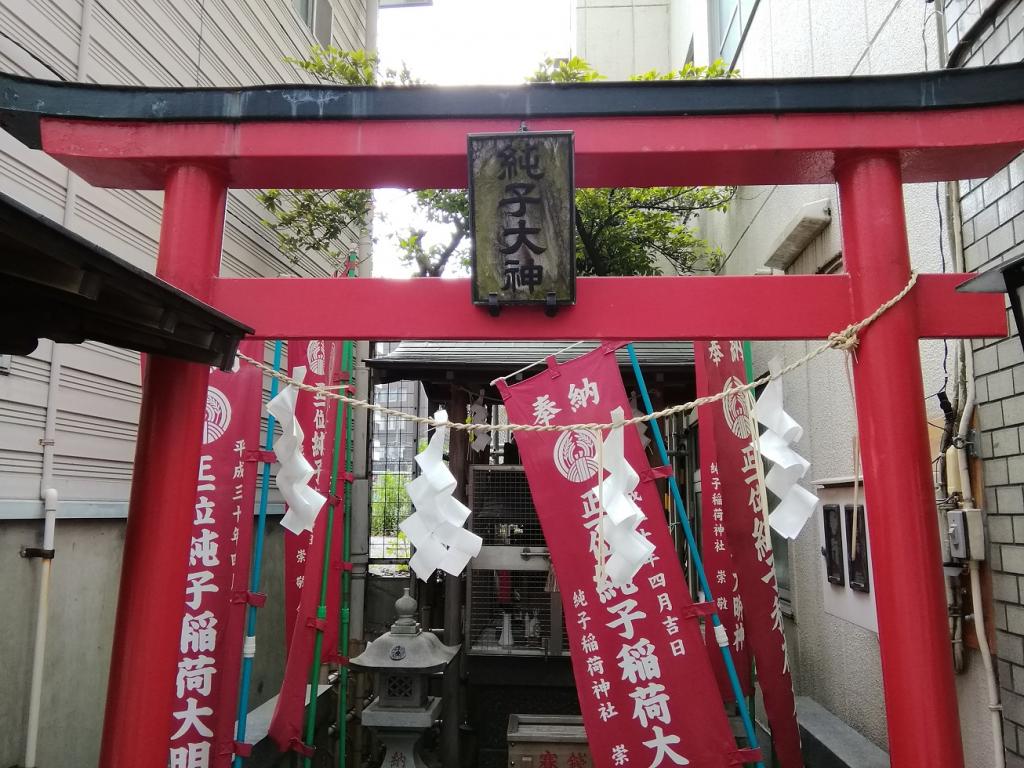 纯子稻荷神社从日本桥站·茅场町可以去,氛围安静的神社3
　～纯子稻荷神社～ 