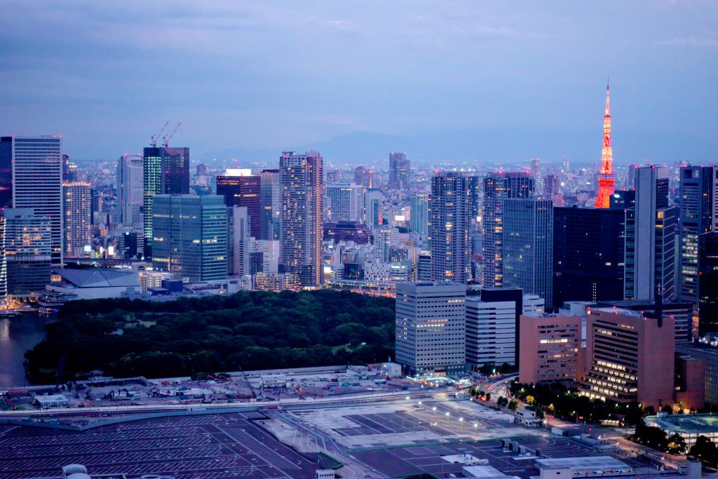 筑地市场旧址中央区的夜景~从高层建筑眺望~