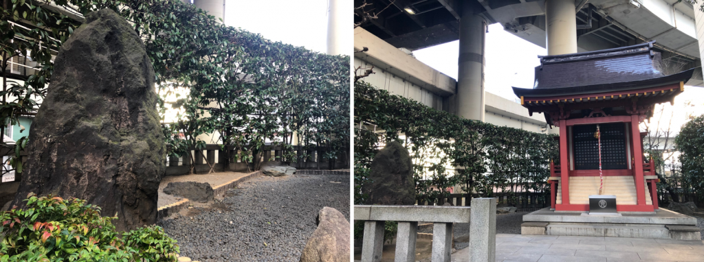 被流传下来的兜神社的兜岩两个兜@中央区