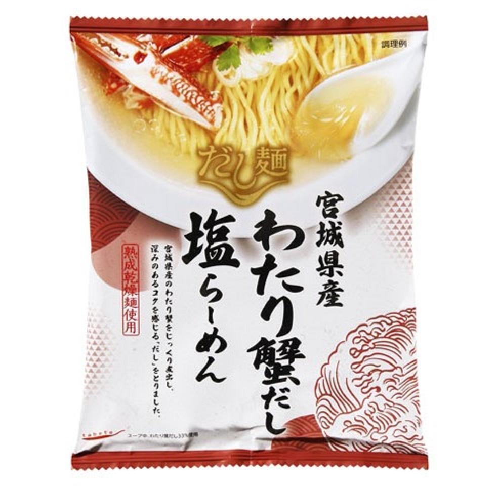 tebete汤面
宫城县产的蟹肉
盐拉面
104g(袋)
190日元(不含税)
保质期为8个月的“tebete汤汁面”全12种更新发售
　　～国分集团总部・ROJI日本桥～