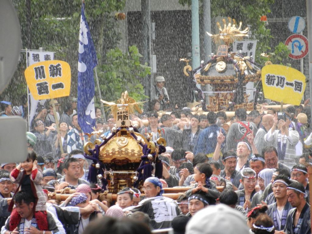  佃、住吉神社船渡御与本周末的深川八幡大祭