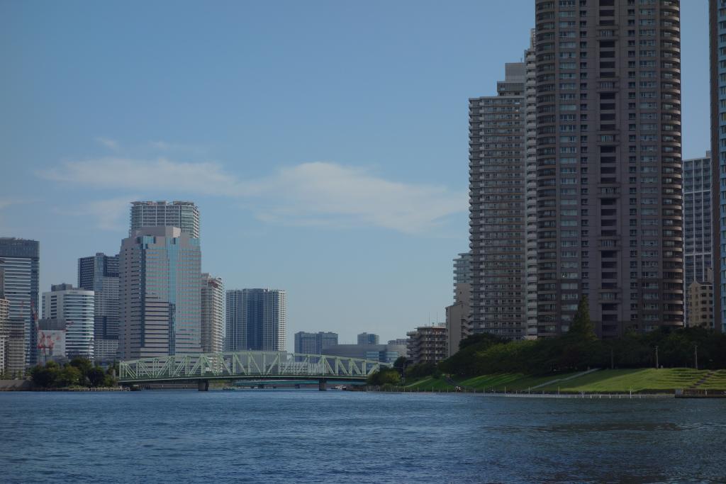 　相生桥和隅田川派川(晴海运河)从隅田川阳台看到的景观<新川公园>