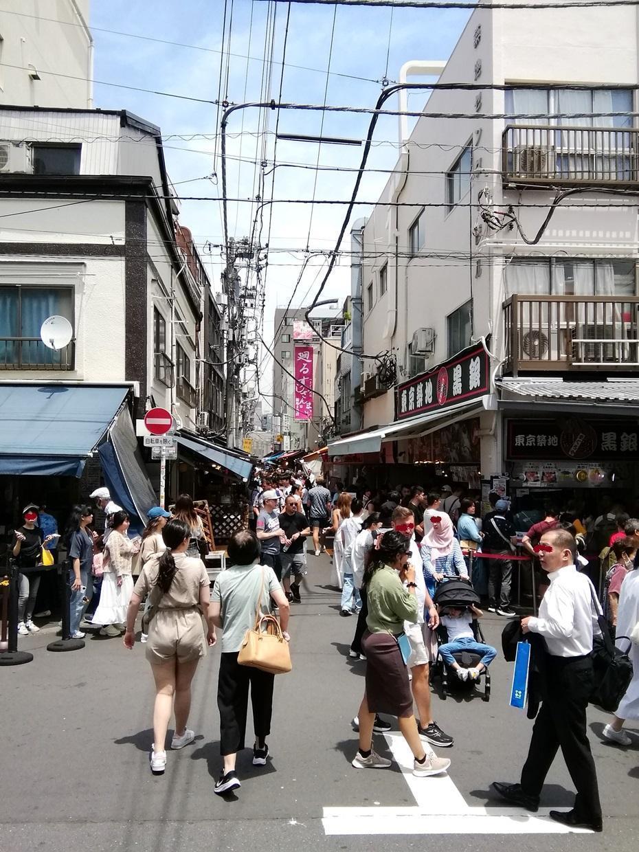 筑地西通・波除通侧(西南侧)筑地场外市场
　稍微往里走一点,
　让我们来看看吧!　后篇
　　～筑地场外市场～